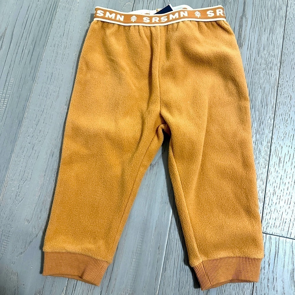 Souris Mini Baby Toddler Fleece Sweatpants Yellow Brown Size 12-18 months NWT
